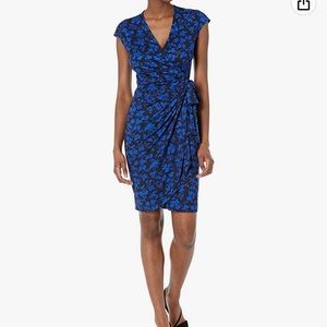 EUC Lark & Ro cap-sleeve wrap dress